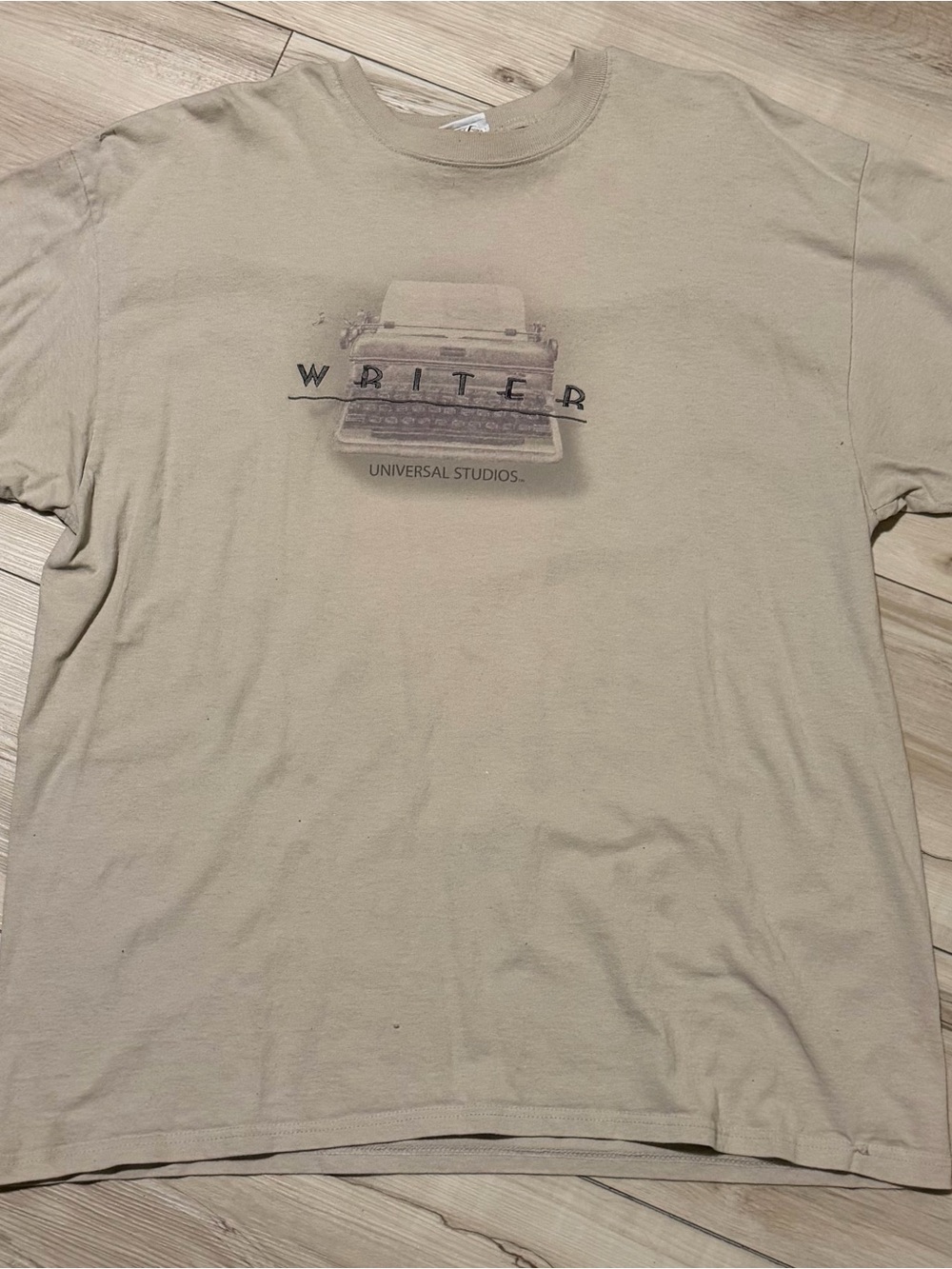 Universal 2000s 'Writer' Beige Graphic Tee